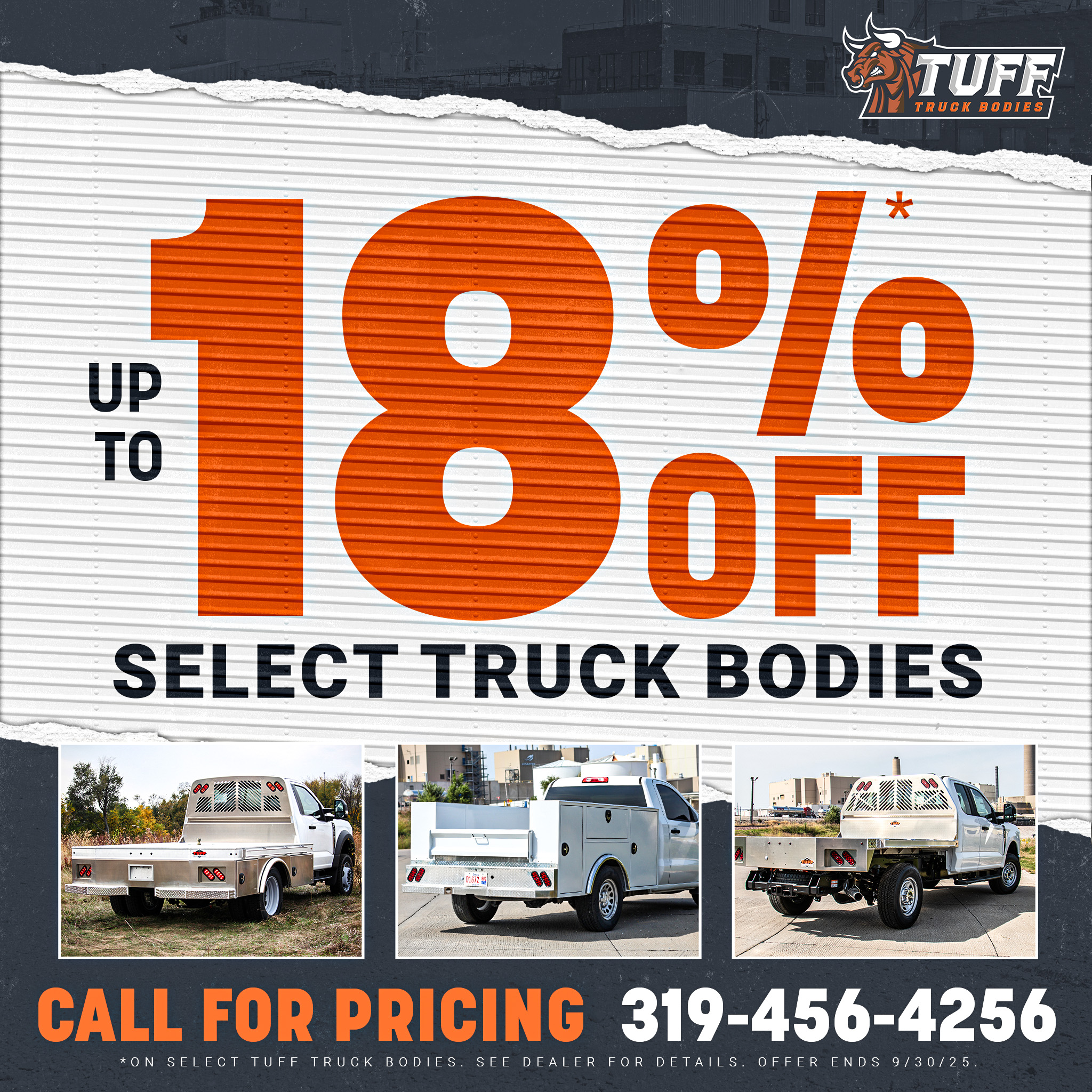 18% off select truck bodies
